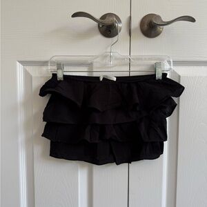 Zara Black Ruffle Strapless Crop Top